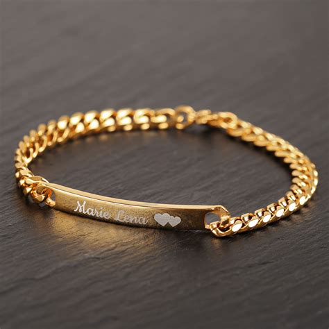 gold armband damen personalisiert|frauen armband mit gravur.